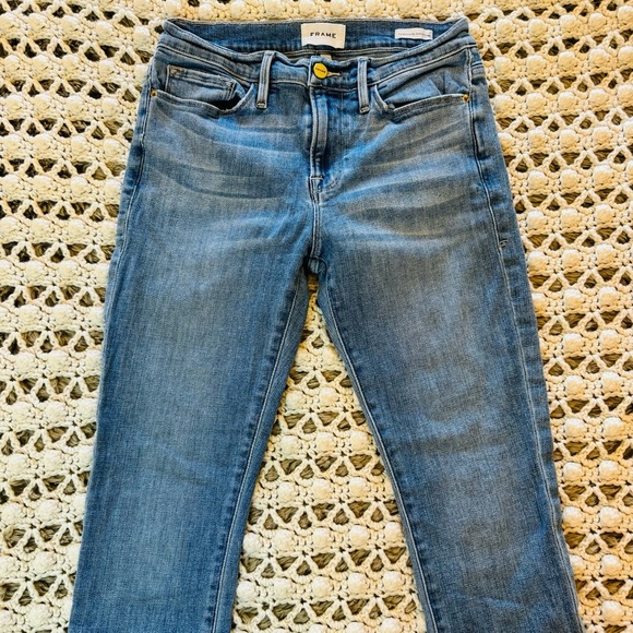 Frame Denim Le Skinny de Jeanne Crop Jeans Light/Medium Wash size 28 - Picture 11 of 13